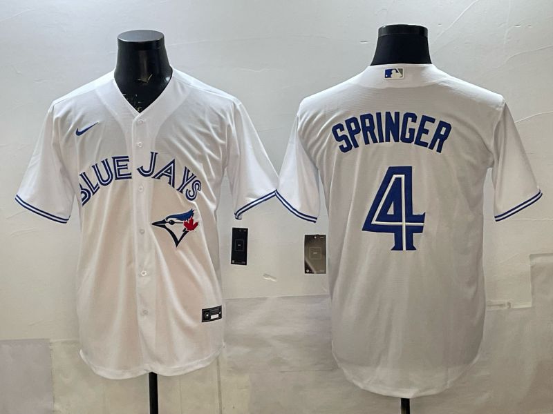 Men 2025 Toronto Blue Jays #4 Springer White Game Nike MLB Jersey style 01->toronto blue jays->MLB Jersey
